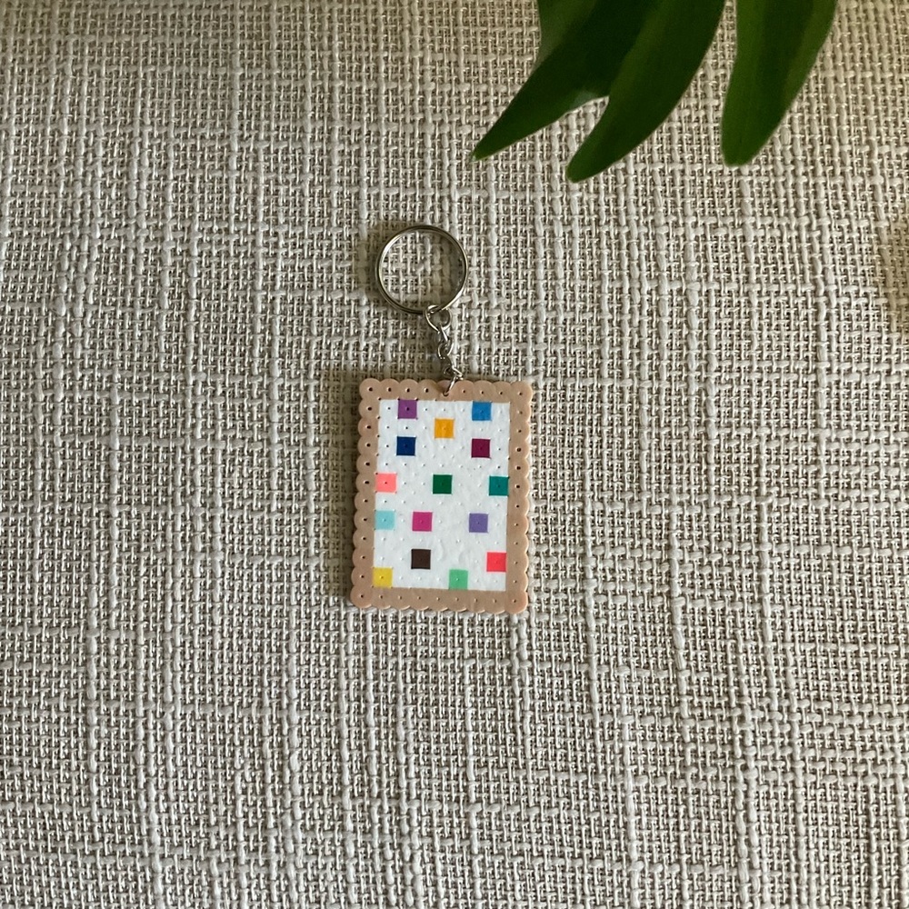 Handmade Cookie Perler Bead Keychains - Picture 3 of 11